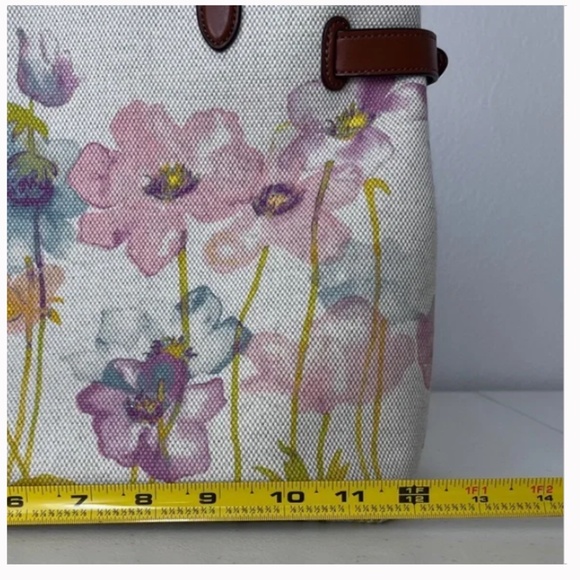 Lauren Ralph Lauren Bolton Shopper Tea Rose Canvas Tote - Picture 12 of 13